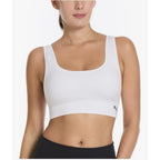 PUMA Women's Performance 2-Pack Seamless Sports Bras, White/Purple, L
