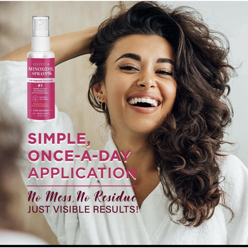 5% Minoxidil Spray for Women Hair Growth: Extra Strength Hair Regrowth - 2 Pk