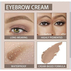 NEW 2Pc Eyebrow CREAM Brow Pomade Set with Dual-ended Brush Long lasting