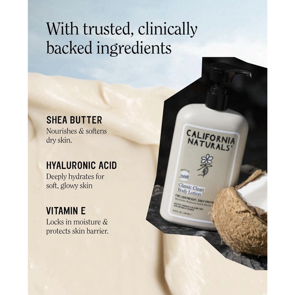 California Naturals Body Lotion Clean Soft Hydrated Skin 16.5 oz Vegan NEW