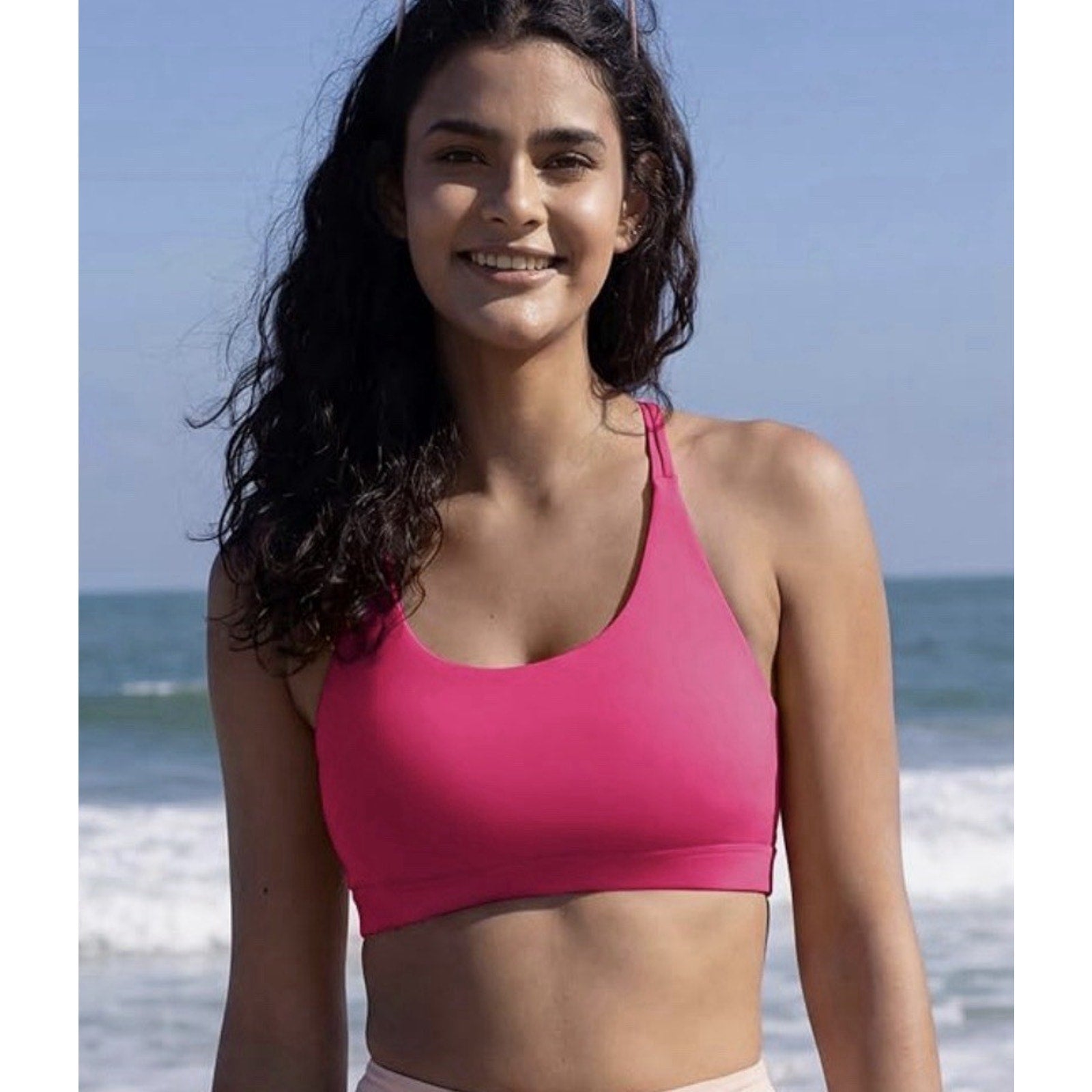 RUNNING GIRL High Impact Sports Bra for Women,Racerback Running Bra Pink XL