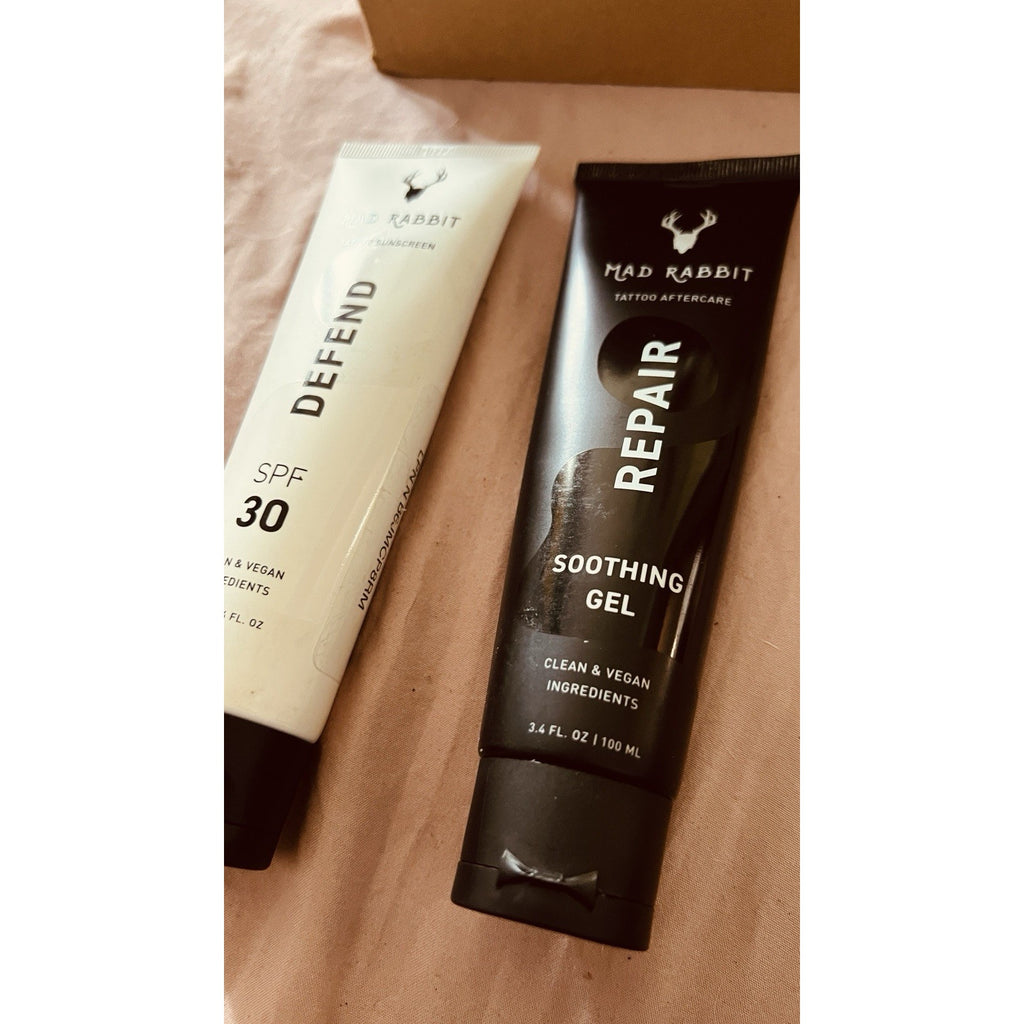 New Mad Rabbit Repair Soothing Gel 3.4 oz PLUS Defend SPF30 3.4 oz
