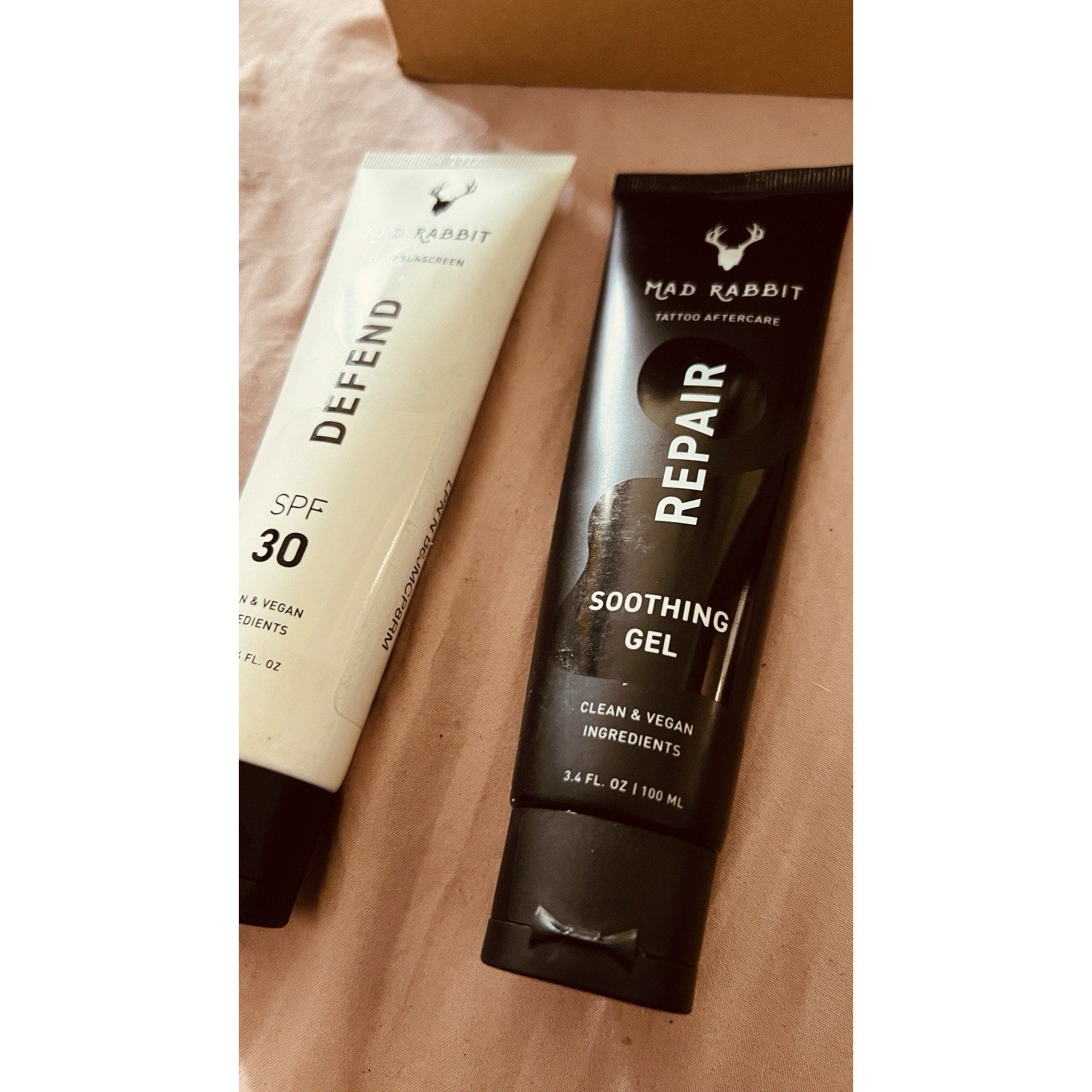 New Mad Rabbit Repair Soothing Gel 3.4 oz PLUS Defend SPF30 3.4 oz