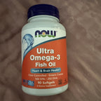 NOW FOODS Ultra Omega 3-D Fish Gelatin 90 Fish Softgels Exp 1/29