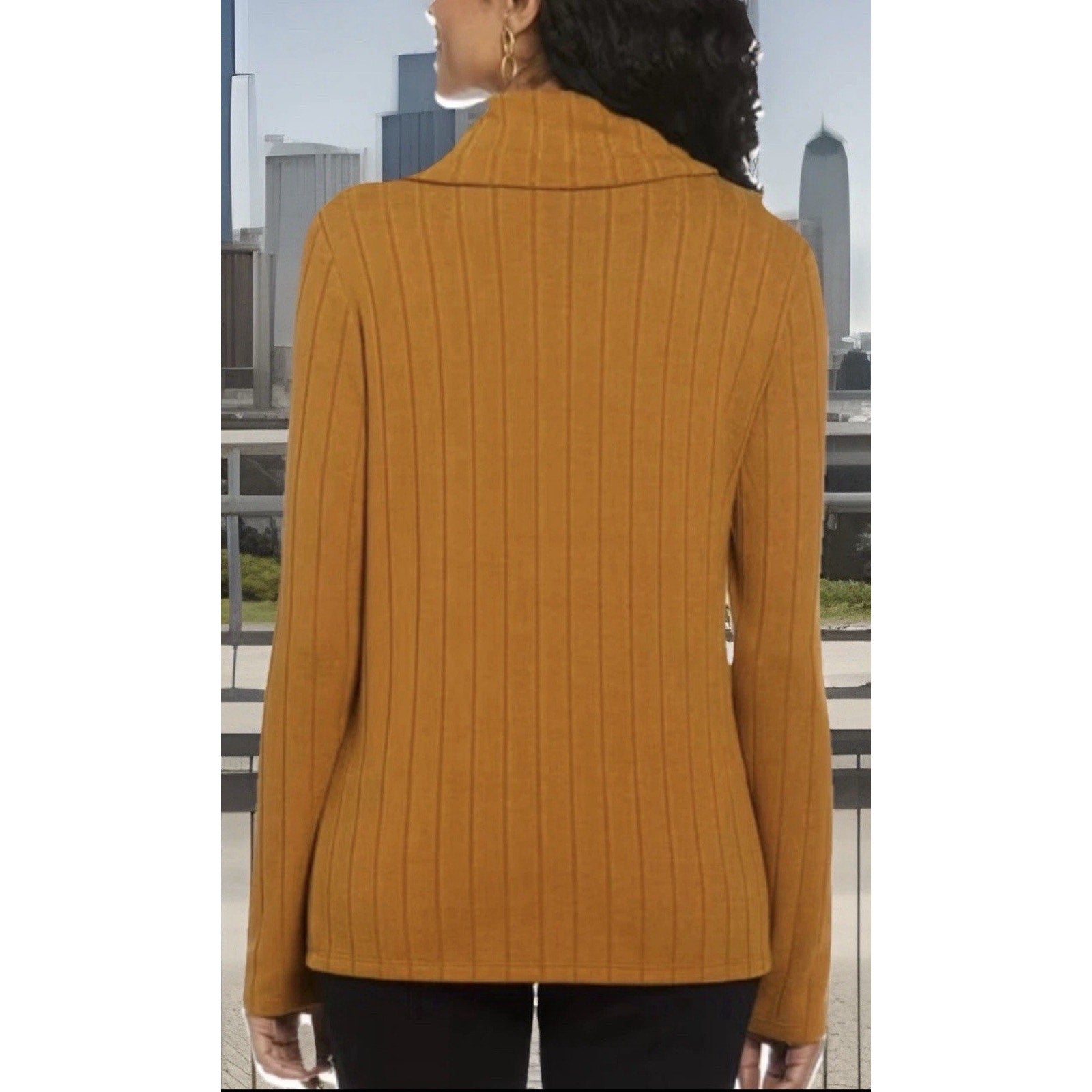 Rafaella Women's Size Large Cowl Neck Top. Golden Brown Color. New with Tags $69