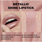 Metallic Liquid Lipstick Nude Pink – High Pigment Long-Lasting Sweet Hope New