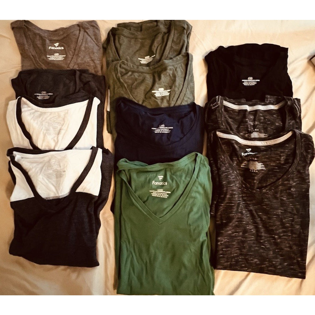 Lot of NEW Women’s Shirts - 11 Large shirts- Baseball, Tshirts, V-necks