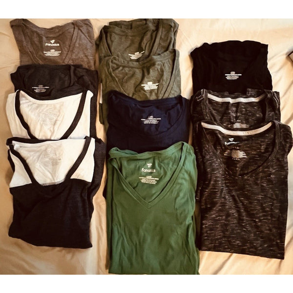 Lot of NEW Women’s Shirts - 11 Large shirts- Baseball, Tshirts, V-necks