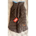 SPACE LION Puffer Dog Jacket Winter Warm Fur Trimmed Brown/Blue - XL NWT!