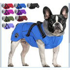 Dog Coat w/Harness, Reflective Warm Dog Jacket Waterproof Puppy Winter MED Blue