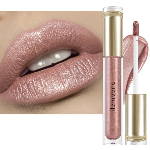 Metallic Liquid Lipstick Nude Pink – High Pigment Long-Lasting Sweet Hope New