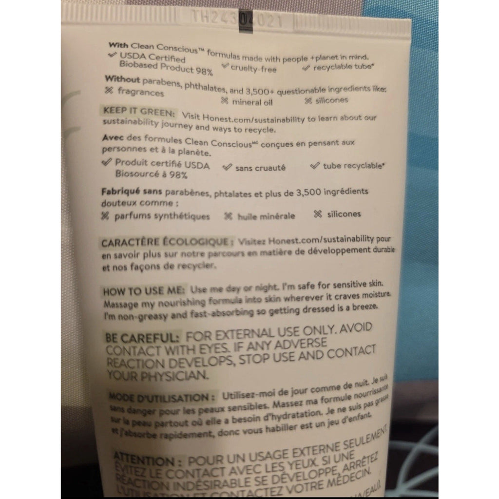 NEW Honest Company, Sensitive Face + Body Lotion, Fragrance Free - 8.5 Fl Oz
