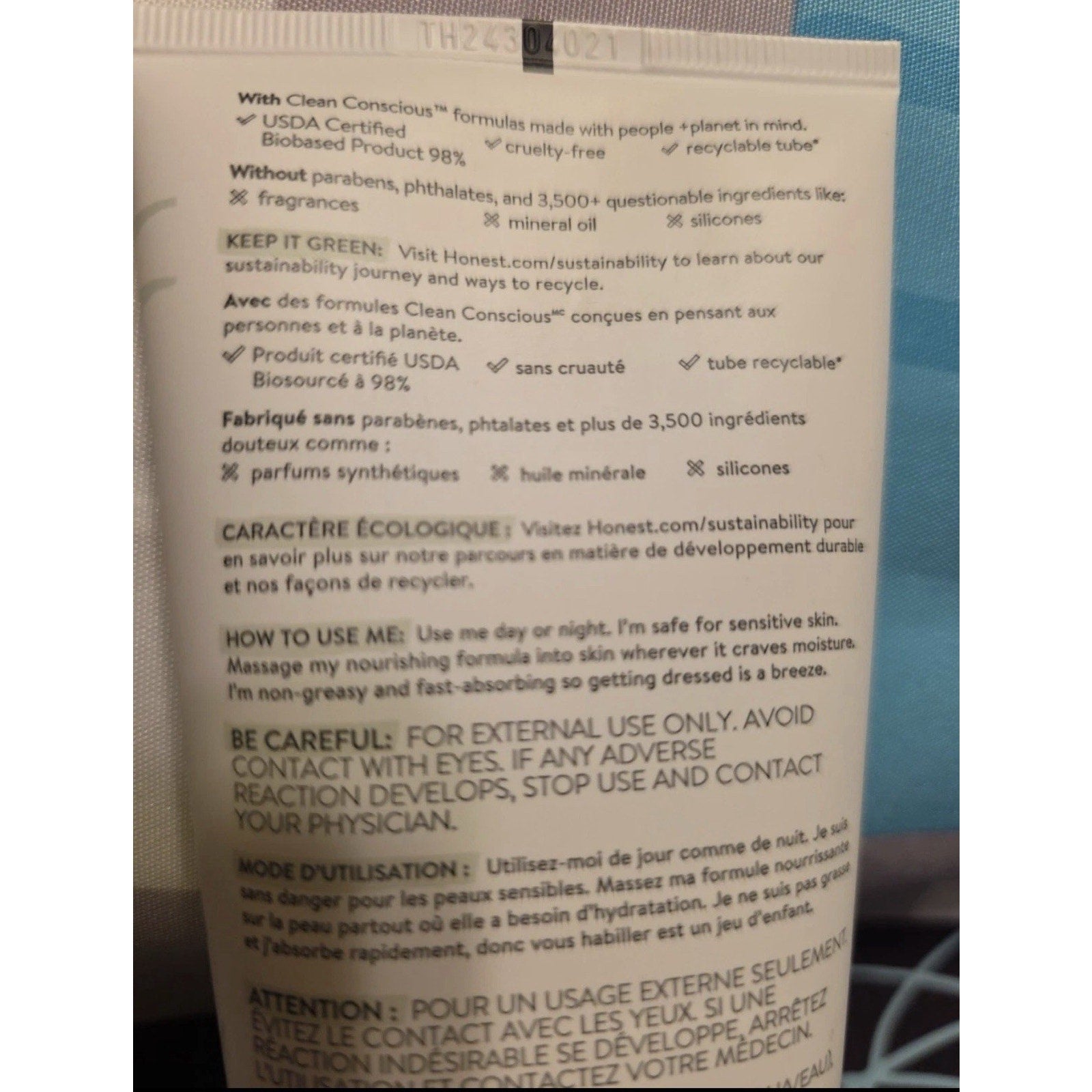 NEW Honest Company, Sensitive Face + Body Lotion, Fragrance Free - 8.5 Fl Oz