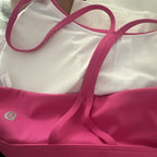 RUNNING GIRL High Impact Sports Bra for Women,Racerback Running Bra Pink XL