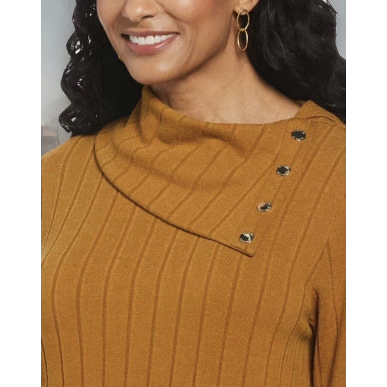 Rafaella Women's Size Large Cowl Neck Top. Golden Brown Color. New with Tags $69