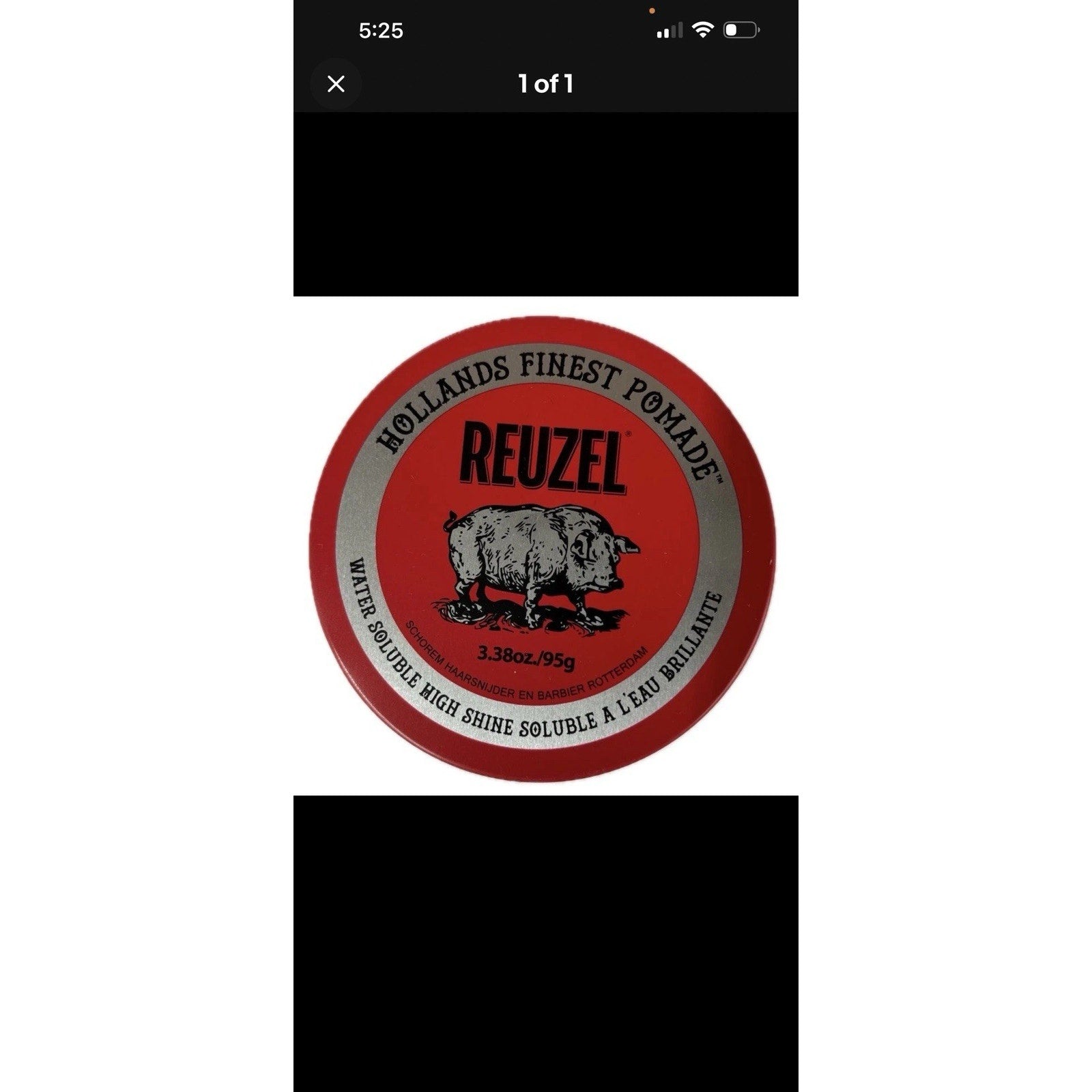 Reuzel Red Water Soluble High Sheen Pomade 3.38 oz Open box