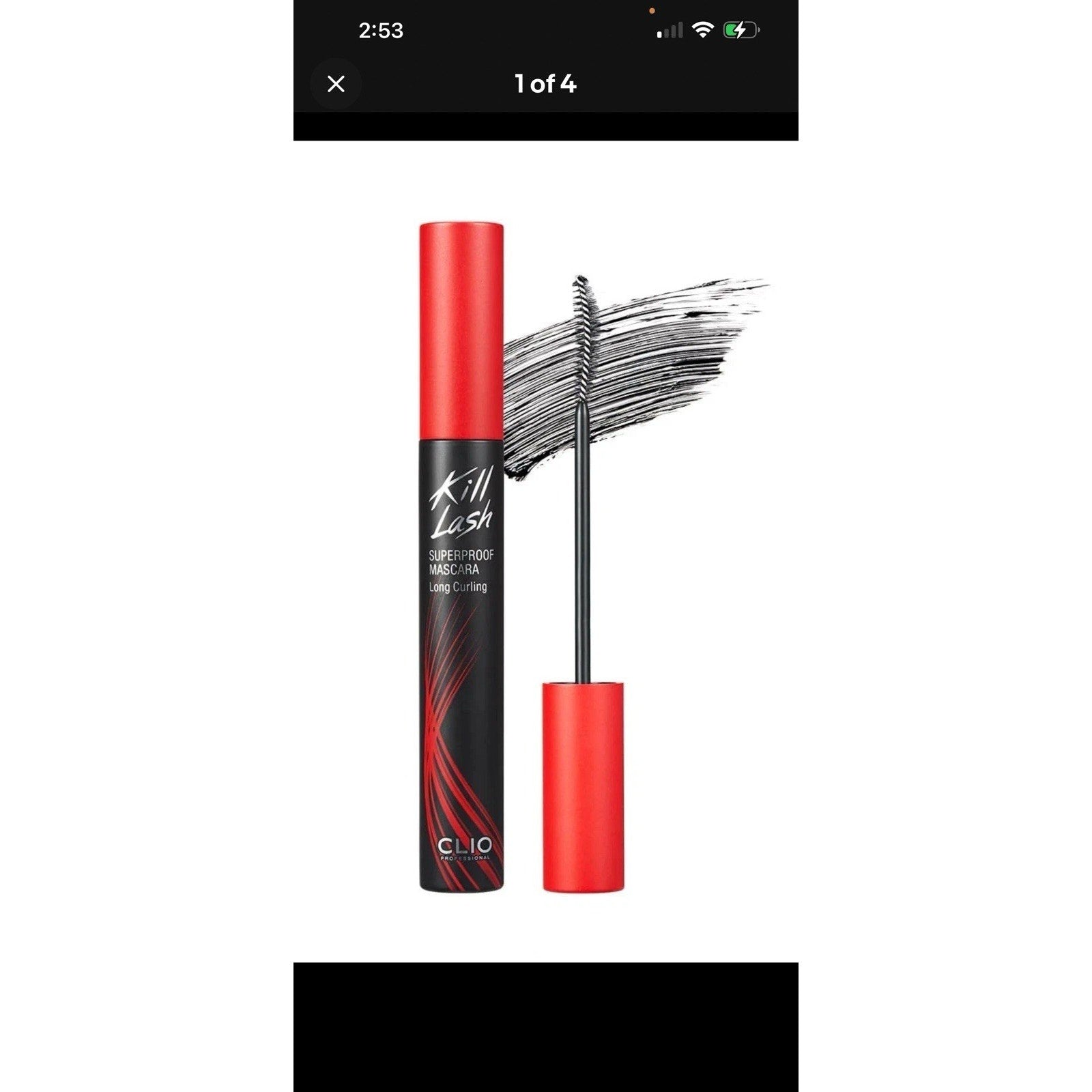CLIO KILL LASH SUPERPROOF MASCARA 01 LONG CURLING BLACK 7g / Net Wt.0.24 Oz.