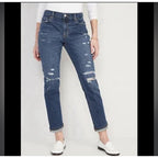 NWOT Old Navy Mr. Boyfriend Mid-Rise Distressed Jeans Women’s - Barbara 8