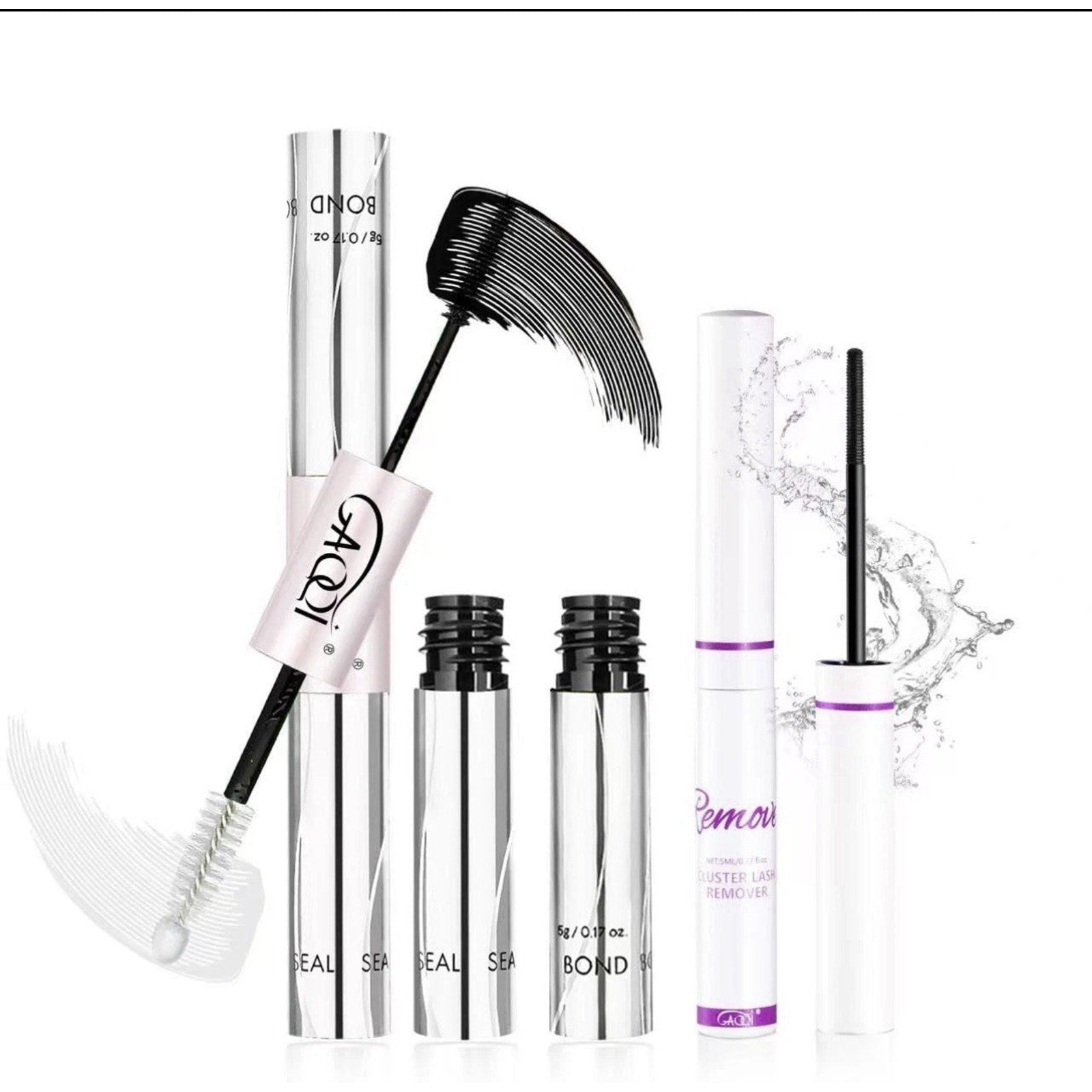 Lash Bond and Seal + Remover 3 in 1 Set, 10Ml Lash Cluster Glue Waterproof