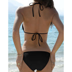Women’s Sexy Halter String Triangle Bikini Set, Two~Piece Swimsuit, Black NWOT M