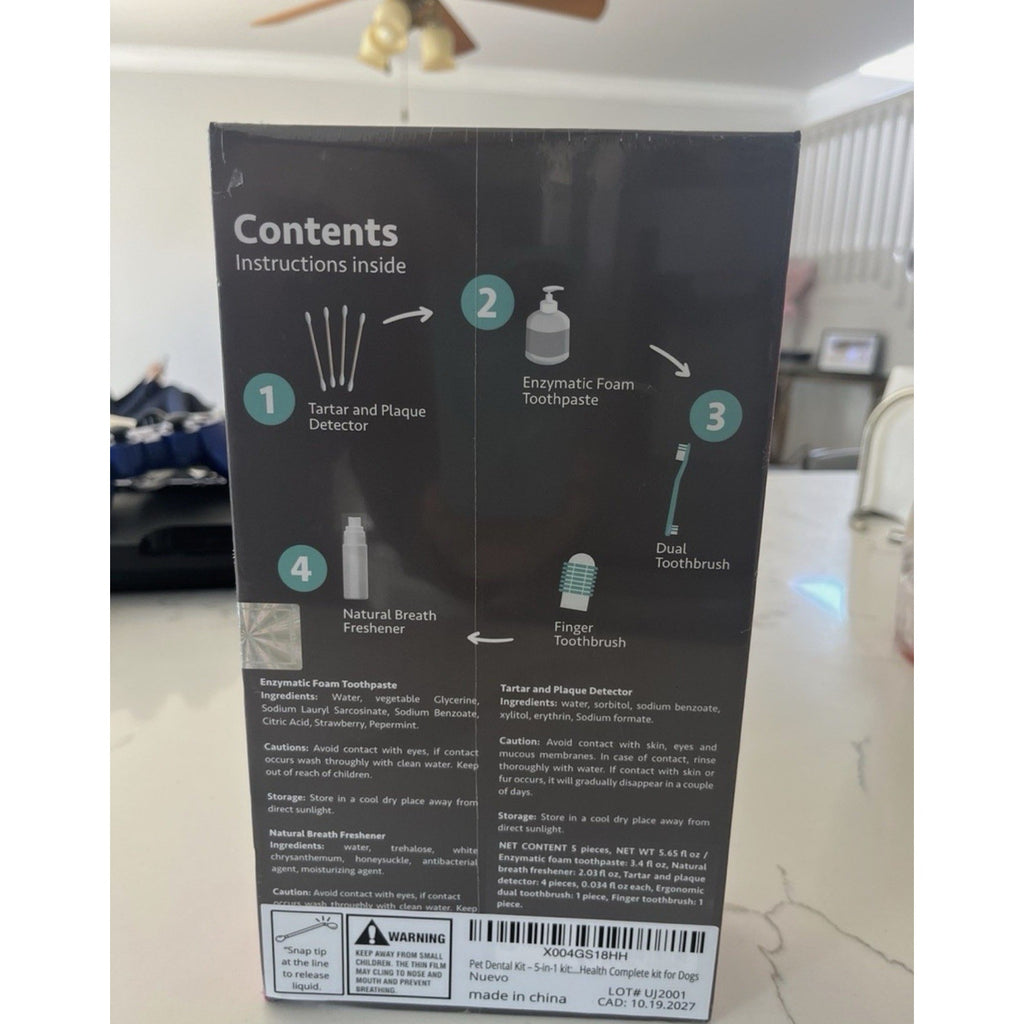 Kokoro Bright & Healthy Dog Teeth Kit 5 Piece Dental Care Set NEW!