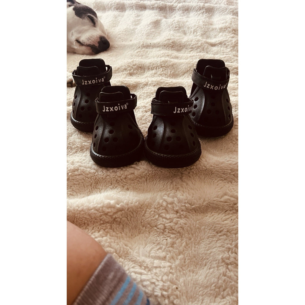 Dog Boots Anti Slip Waterproof Shoes for Hot Pavement, Breathable Black Size 6