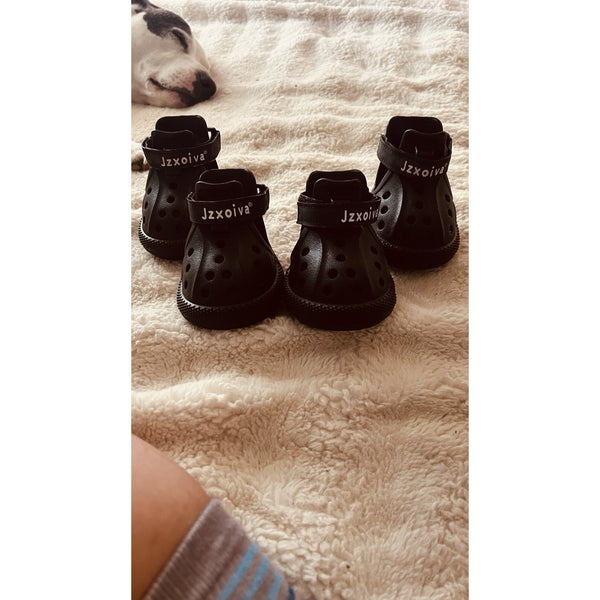 Dog Boots Anti Slip Waterproof Shoes for Hot Pavement, Breathable Black Size 6