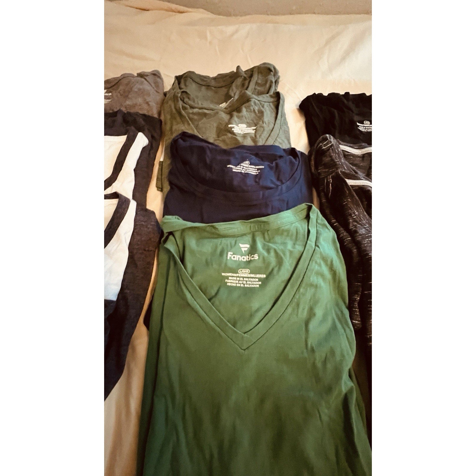 Lot of NEW Women’s Shirts - 11 Large shirts- Baseball, Tshirts, V-necks