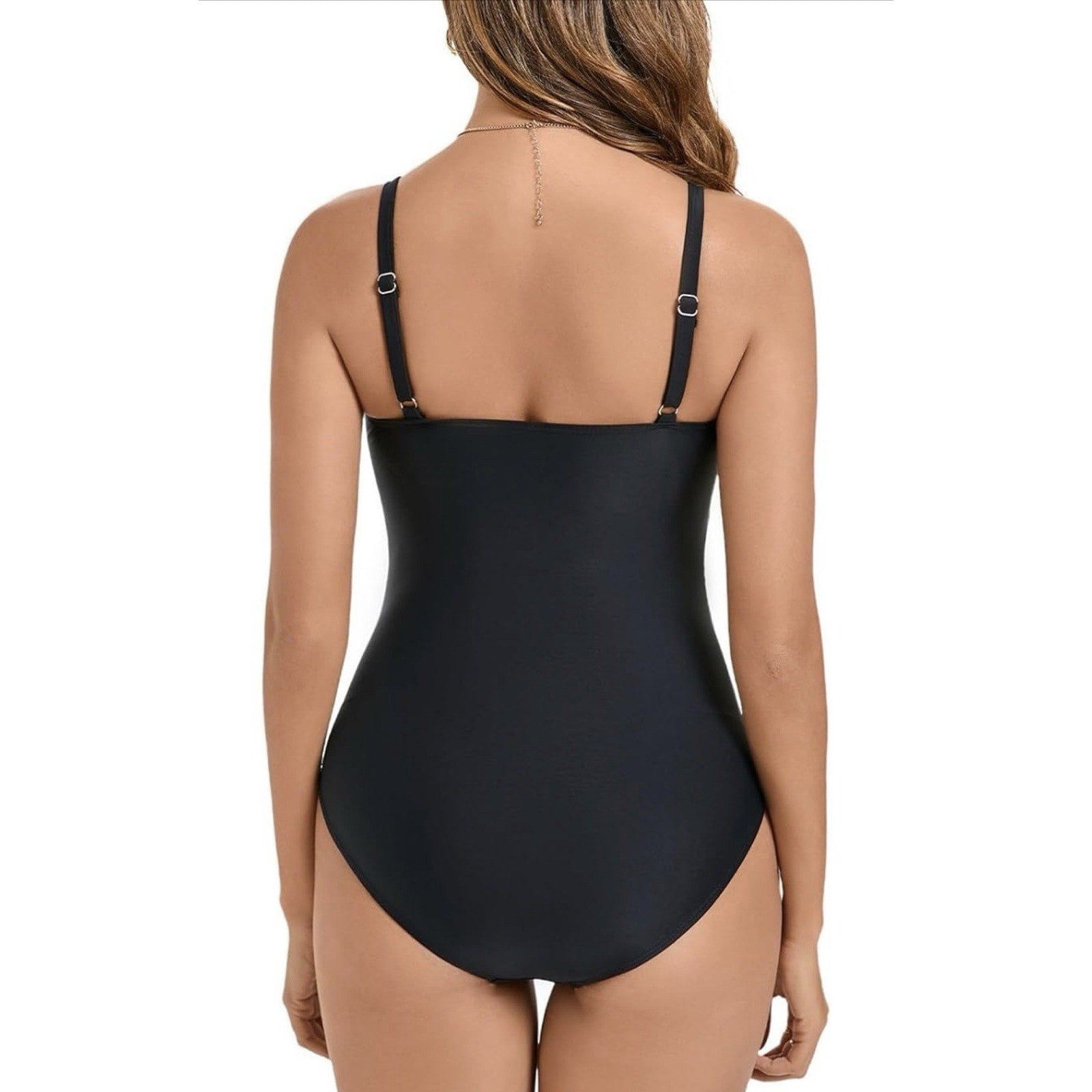One -Piece Swimsuit for Women Tummy Control Suits Criss Cross Back Black S