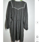 NWT Old Navy Dress Womens Floral Boho Peasant Short Sleeve Tassel Tie Dress L