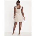 Old Navy Linen Blend Mini Dress WHITE Smocked Back Sleeveless Large Tall NEW