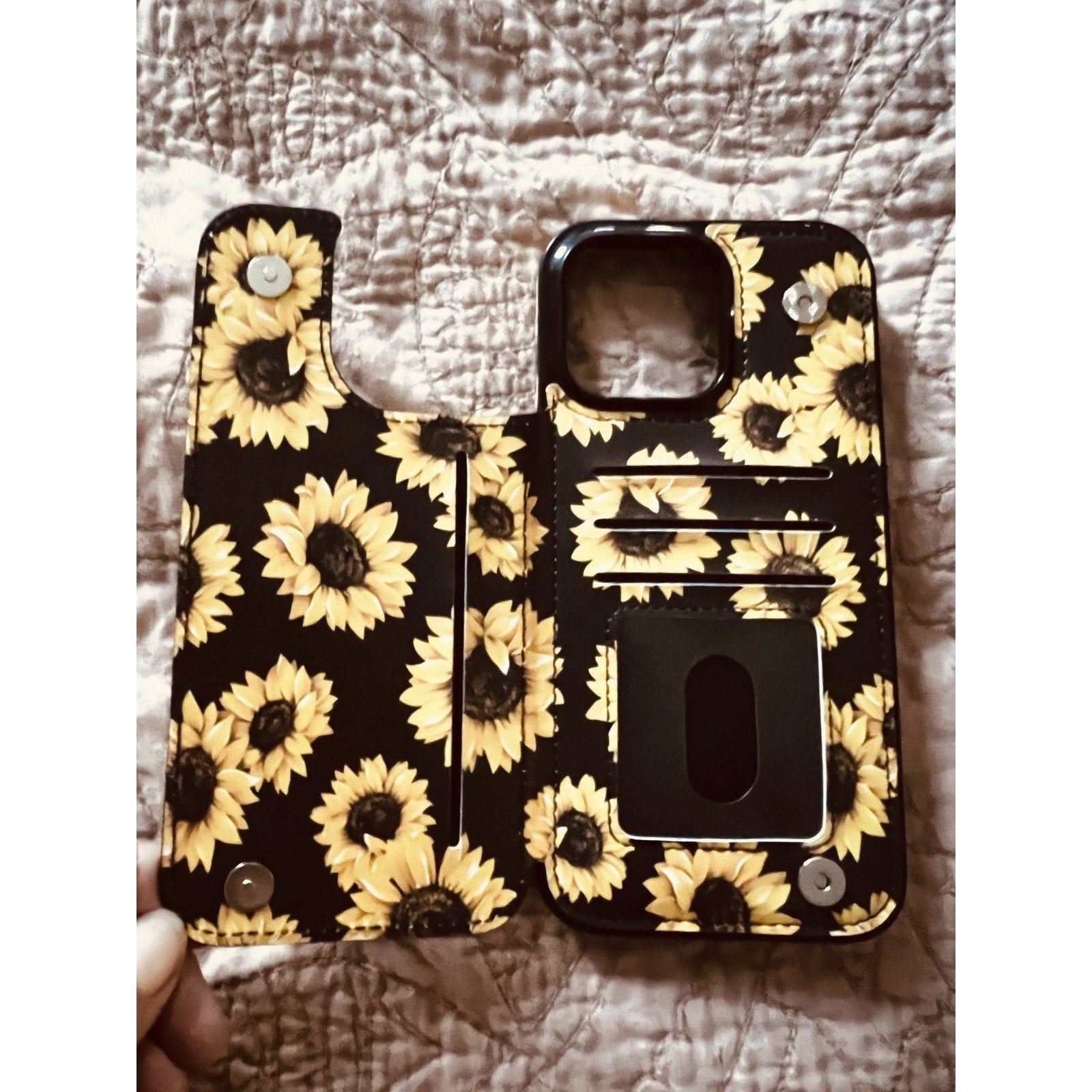 LETO Phone Wallet Case for 16 Pro Max- SUNFLOWERS NEW