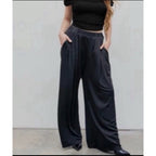 Cider Pants Women's Black Pull On Stretch Waist Wide Leg 3XL