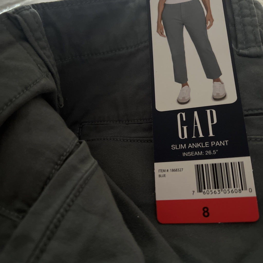NEW Gap Women’s Slim Ankle Pant, Blue, Size 8