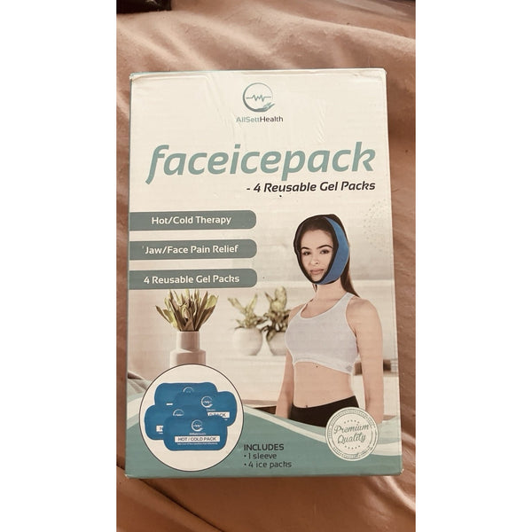 Face Ice Pack Therapy for Wisdom Teeth Jaw Head Wrap with 4 Hot Cold Packs NEW