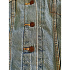 Levi's Premium Trucker Jacket Women’s 1X Blue Denim Sherpa Lined Faux Fur Warm
