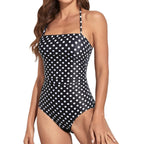 Holipick Tummy Control One Piece Swimsuits Strapless Bandeau Swimwear Small
