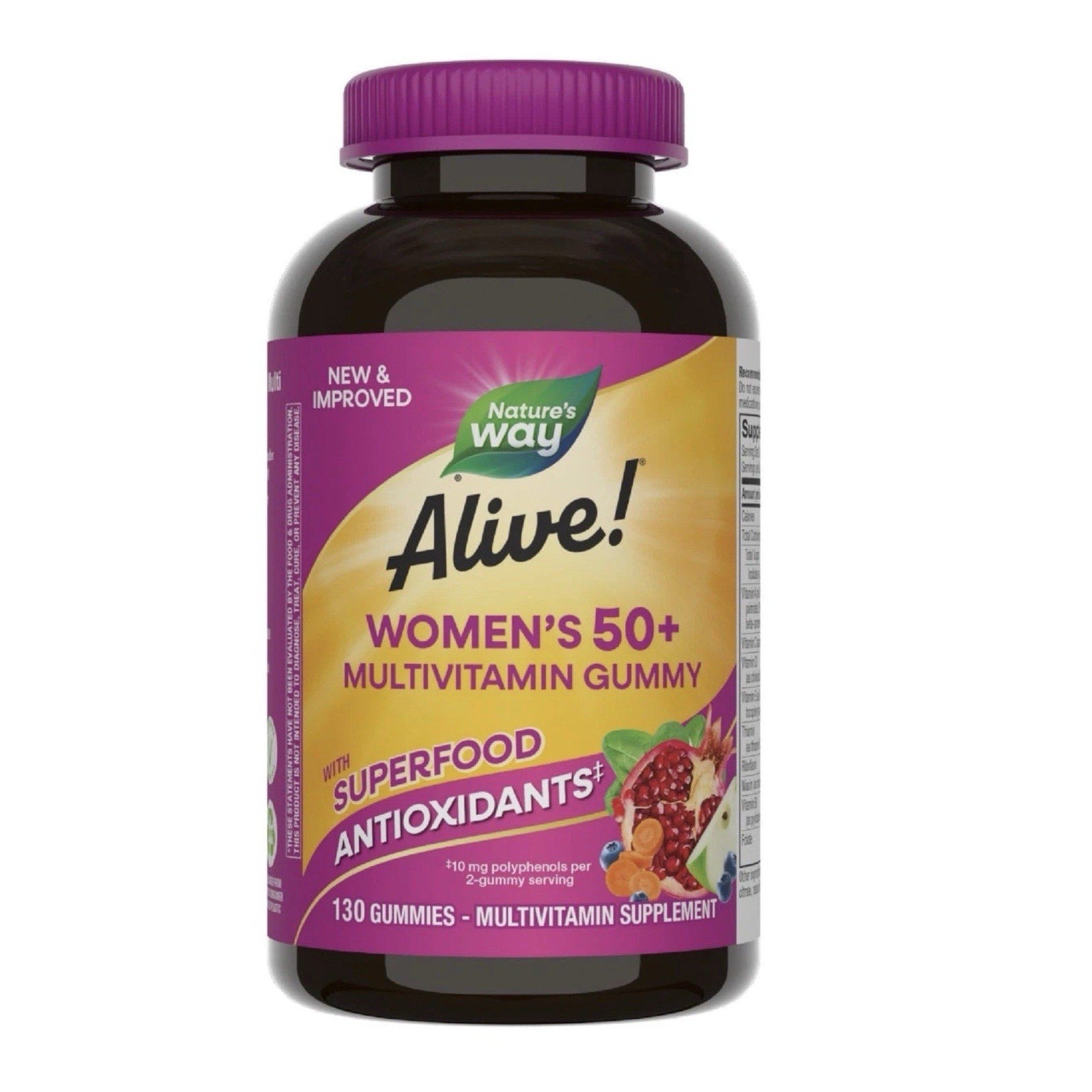Nature’s Way Alive! Women’s 50 Plus Multivitamin Gummy, 130 Count (Pack of 1)