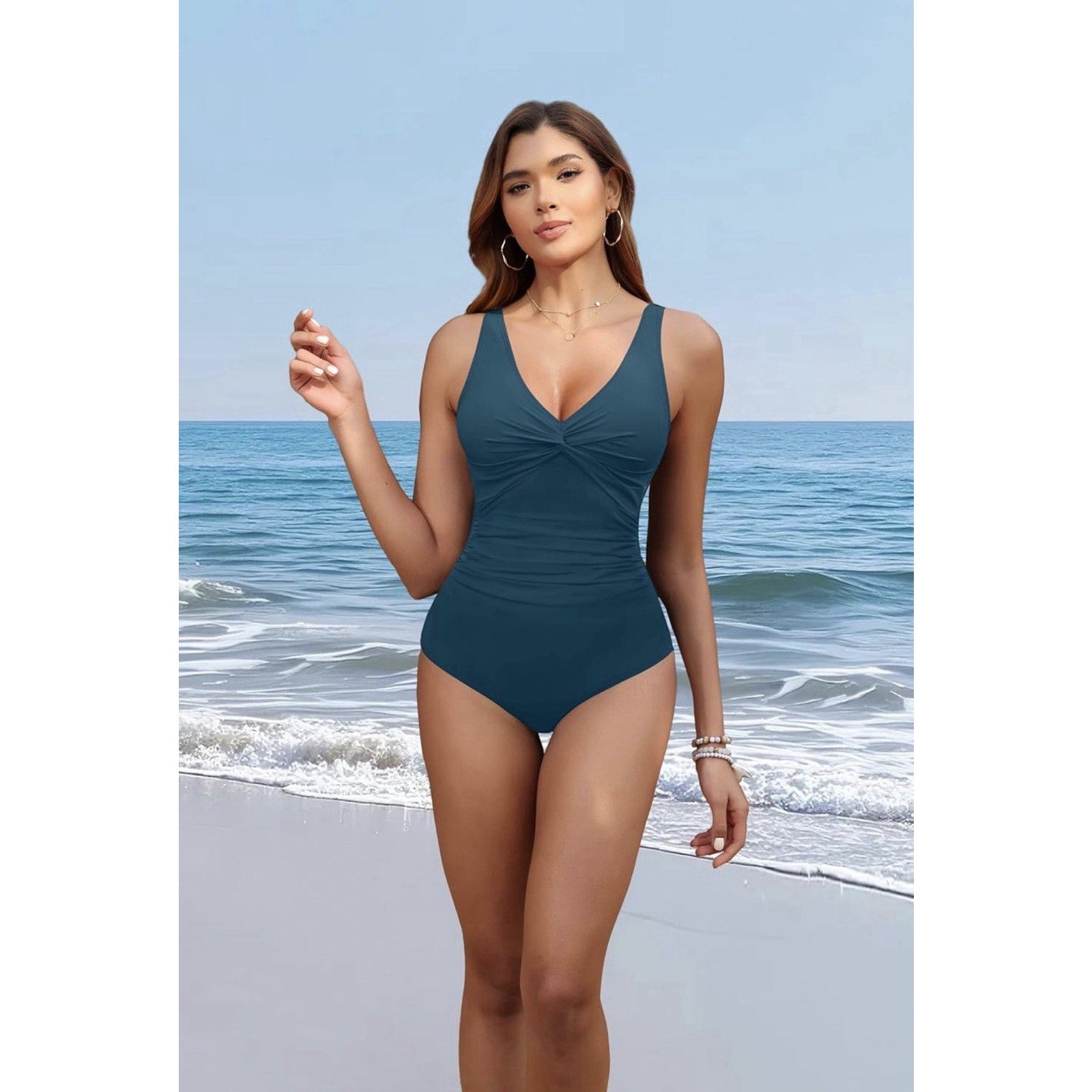 Holipick Women Tummy Control One Piece Swimsuit - Push Up Bathing Suit M