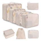 BAGAIL 8 Set Packing Cubes Luggage Packing Organizers for Travel Cream NEW