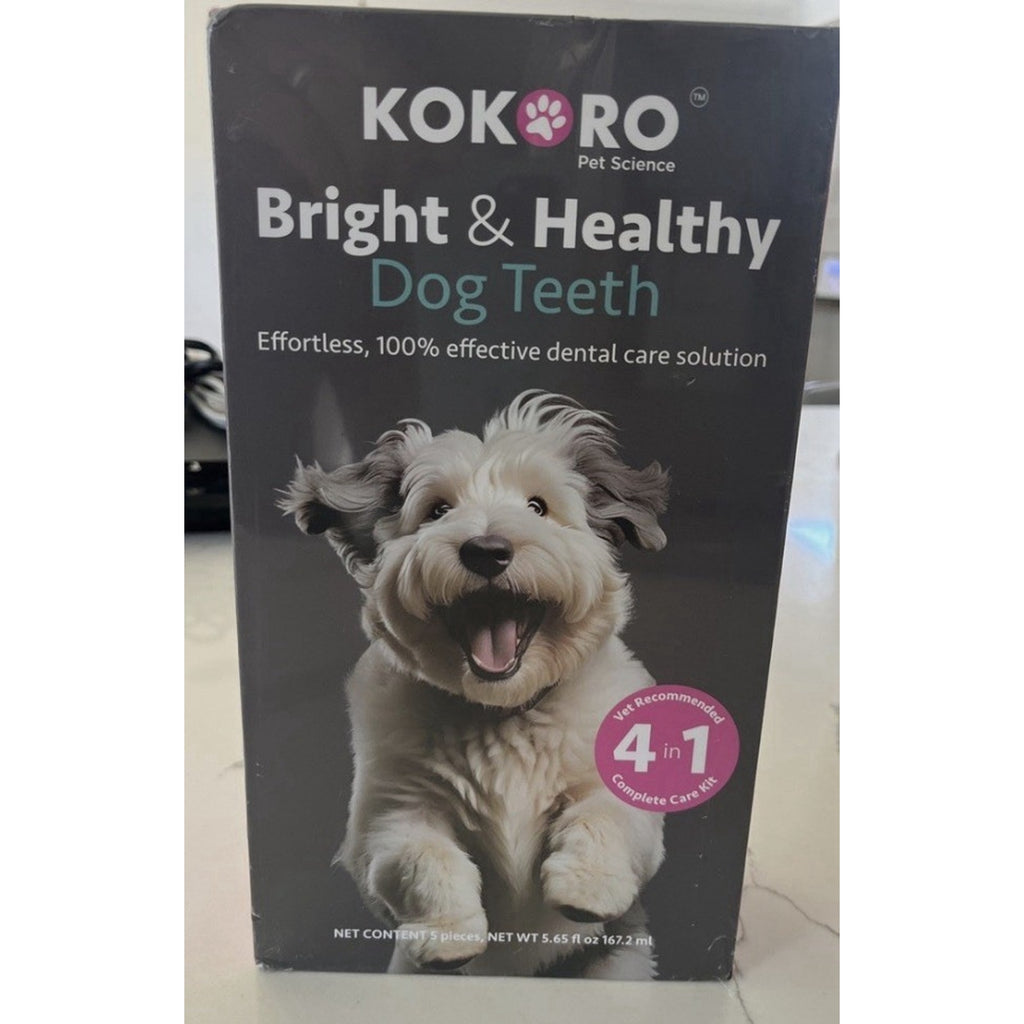 Kokoro Bright & Healthy Dog Teeth Kit 5 Piece Dental Care Set NEW!