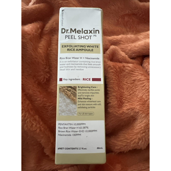 Dr. Melaxin Peel Shot Exfoliant White Rice Ampoule 2.7 fl oz (80 ml) NEW