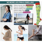 LEVSOX Compression Socks Women and Men, 20-30mmHg, Medium 4 Pairs Christmas