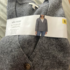 NEW Ella Moss Women's Relaxed Boyfriend Fit Button-Up Cardigan, Gray, Size SMALL