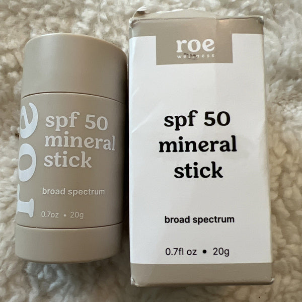 New ROE Wellness Mineral Sunscreen Stick SPF 50 Reef Safe RollOn Clean