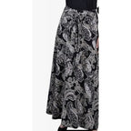 NY Collection Printed Maxi Skirt Sash Waist Tie Blue Paisley XL NWT