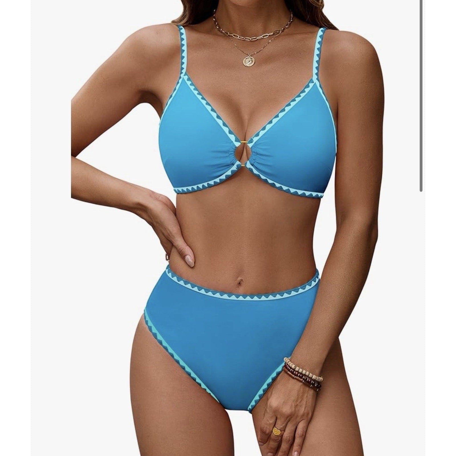 Blooming Jelly Womens High Waist Bikini Sporty Color Block NWT XL