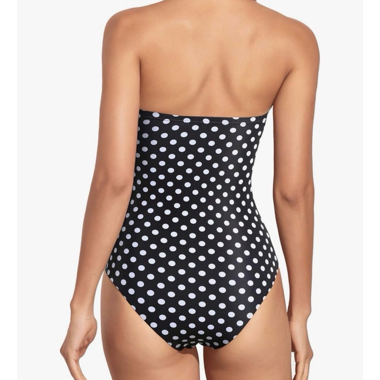 Holipick Tummy Control One Piece Swimsuits Strapless Bandeau Swimwear Small