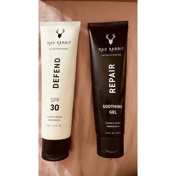 New Mad Rabbit Repair Soothing Gel 3.4 oz PLUS Defend SPF30 3.4 oz