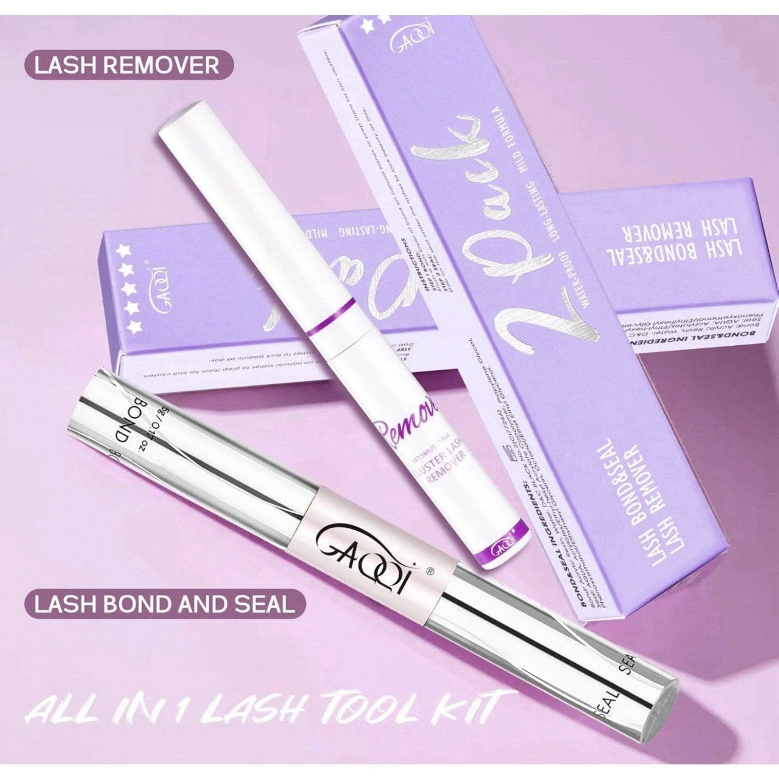 Lash Bond and Seal + Remover 3 in 1 Set, 10Ml Lash Cluster Glue Waterproof